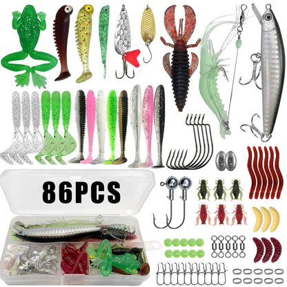 86/88/136/149/366pcs Fishing Lure Kit For Trout/Pike/Bass Multi-Lure Fishing Set Layered Tackle Pro Gear Tackle Box
