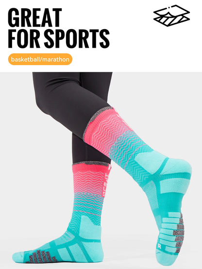 WRELS 1/2/3 Cushioned Sports Athletic Socks Breathable Running Socks Cushion Padded Moisture Wicking For Walking Hiking Running