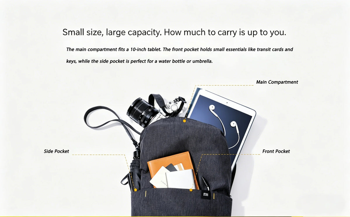 Xiaomi Colorful Small Backpack Men's and Women's Shoulder Bag Outdoor Waterproof Ultra-lightweight Student Portable Sports Bag -