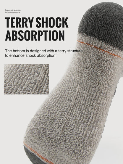 WRELS Merino Wool Socks Hiking Running Socks Soft Lightweight Shock Absorption Damping Mid-Calf Breathable Ankle Cycling Socks