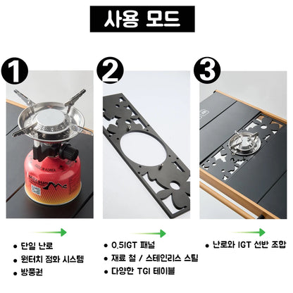 Pandatour Camping IGT 0.5UNT Gas Stove Outdoor One lick Ignite High Effi Ciency Camping Supplies Table Stove High Firepower
