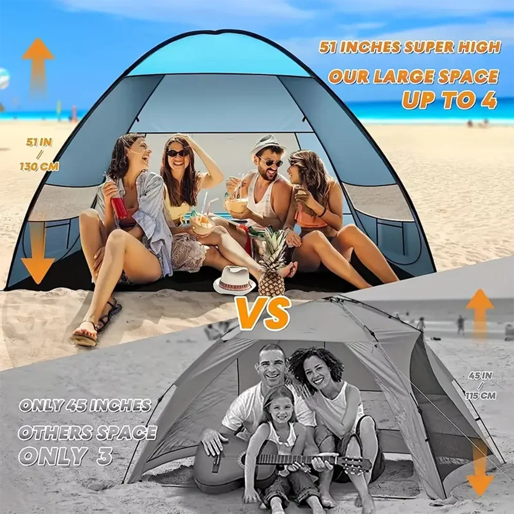 Quick Set Up-Pop Up Beach Tent Portable Sun Shade Shelter Outdoor Camping Fishing Canopy,Camping Accessories,Sturdy Construction