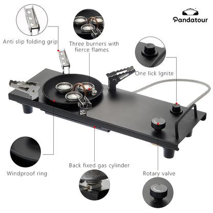 Pandatour Camping IGT 0.5UNT Gas Stove Outdoor One lick Ignite High Effi Ciency Camping Supplies Table Stove High Firepower
