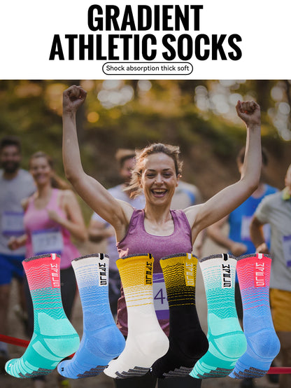 WRELS 1/2/3 Cushioned Sports Athletic Socks Breathable Running Socks Cushion Padded Moisture Wicking For Walking Hiking Running