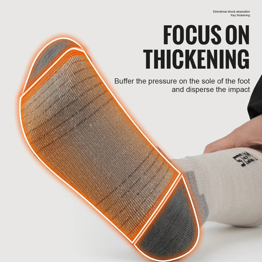 WRELS Merino Wool Socks Hiking Running Socks Soft Lightweight Shock Absorption Damping Mid-Calf Breathable Ankle Cycling Socks