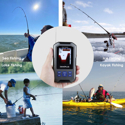 Wireless Sonar Fish Finder with Large LCD & Fish Alarm