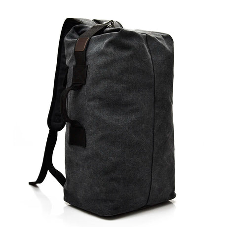 Black canvas shoulder bag backpack for men camping
