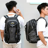 Black outdoor camping backpack
