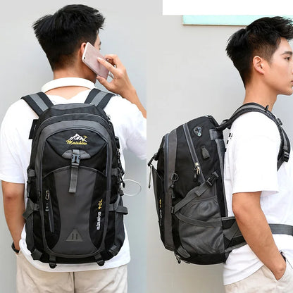 Black outdoor camping backpack