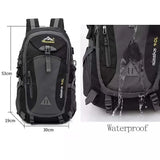 Black waterproof hiking backpack 53x30x19 cm