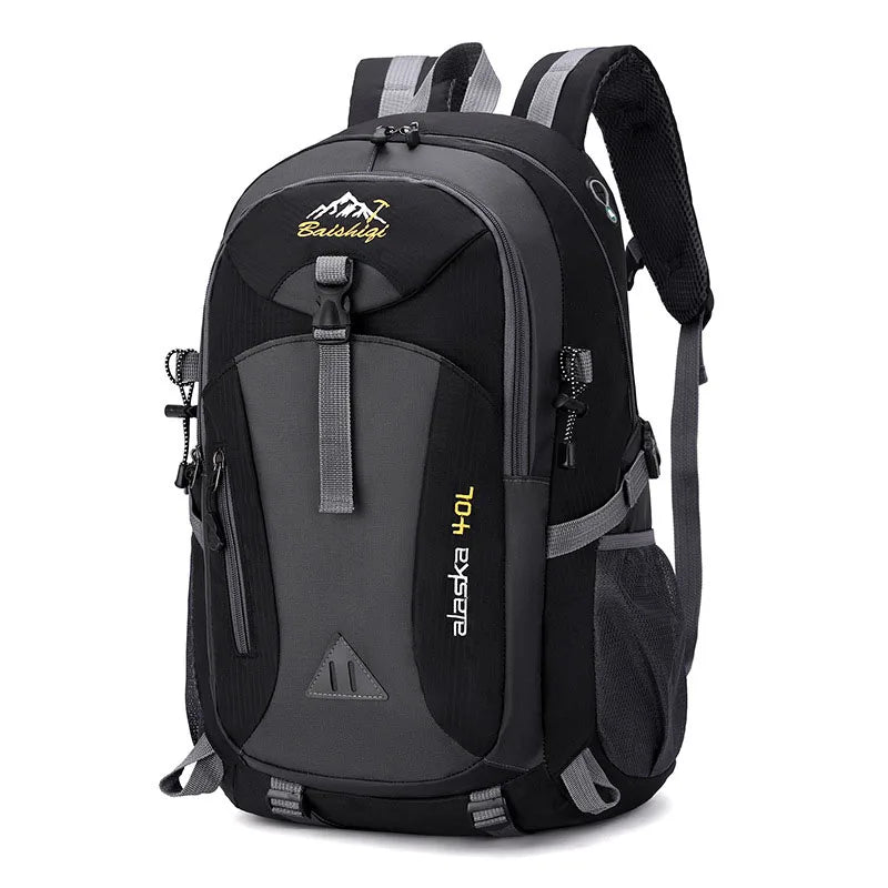 Black waterproof outdoor hiking backpack