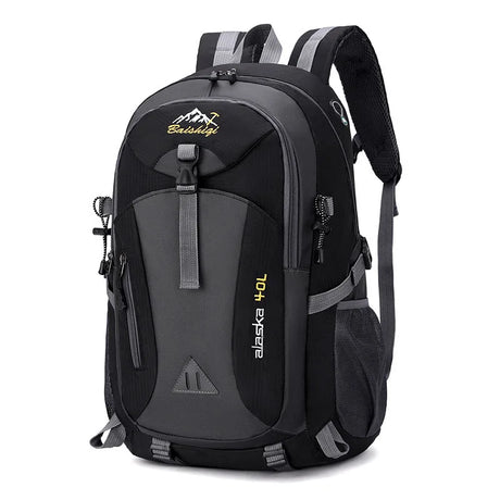 Black waterproof outdoor hiking backpack