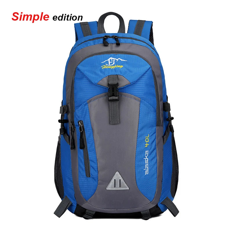 Blue and gray waterproof hiking backpack 40L simple edition