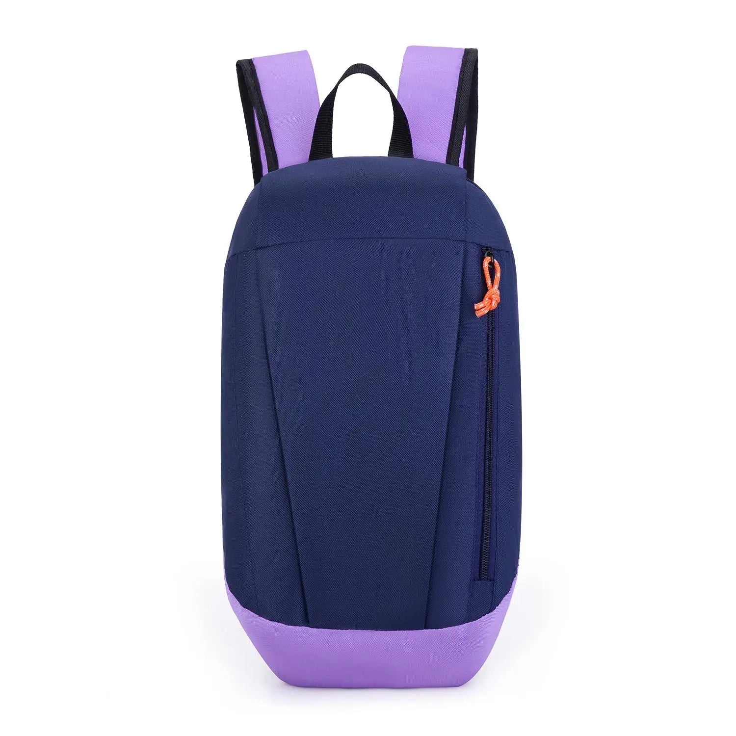 Dark blue and purple lightweight travel backpack front view