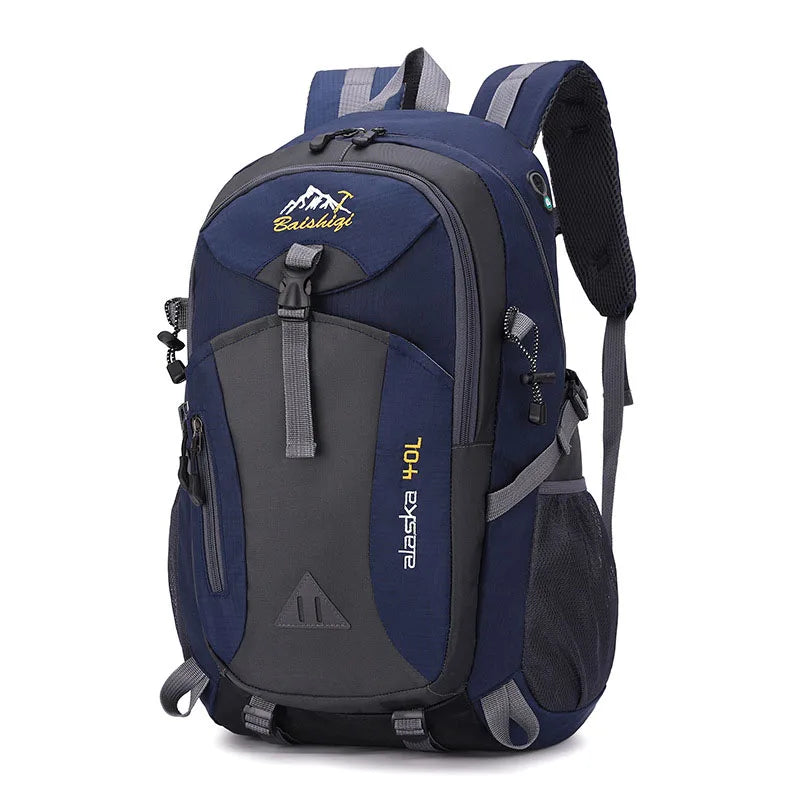 Deep blue waterproof mountaineering backpack
