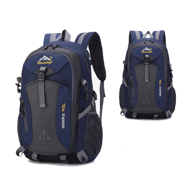 Deep blue waterproof mountaineering backpack for trekking