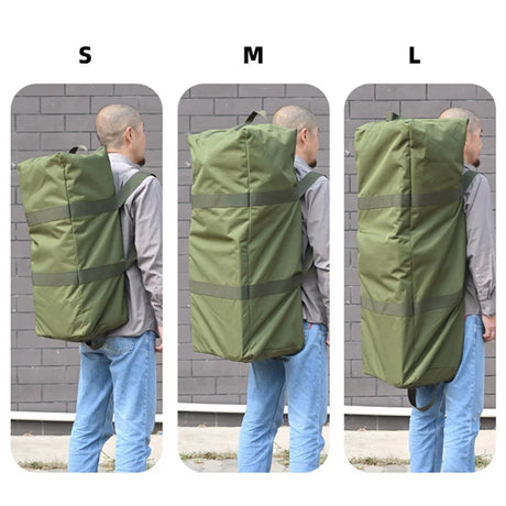 Foldable hiking travel duffel bag for camping and gym
