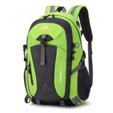 Green waterproof camping backpack large capacity for hiking