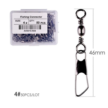 Brass Barrel Swivels with Interlock Snaps (50 Pack)