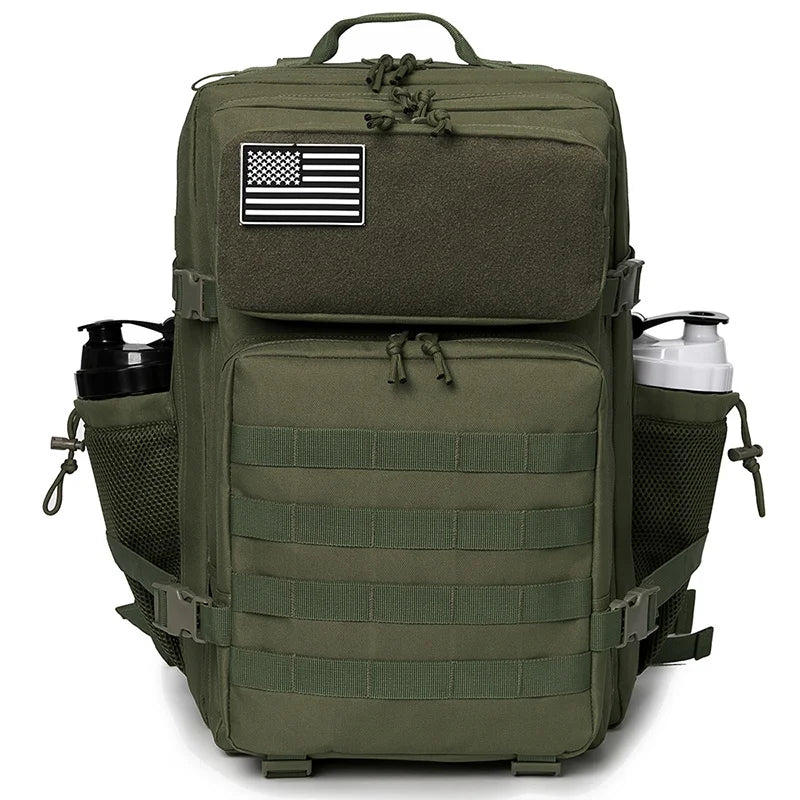 45L Tactical Backpack Survival Bag Hunting MOLLE Backpack GYM For Men EDC Outdoor Hiking Rucksack With Bottle Holder