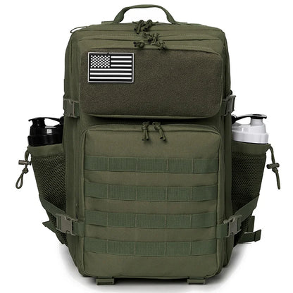 45L Tactical Backpack Survival Bag Hunting MOLLE Backpack GYM For Men EDC Outdoor Hiking Rucksack With Bottle Holder