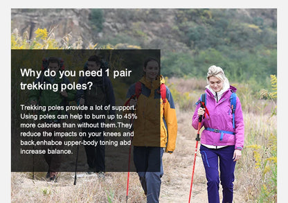 BISINNA 2pcs Ultralight Trekking Poles  Walking Sticks Hiking Canes Folding Aluminum Walking Pole Nodic Walking Sticks