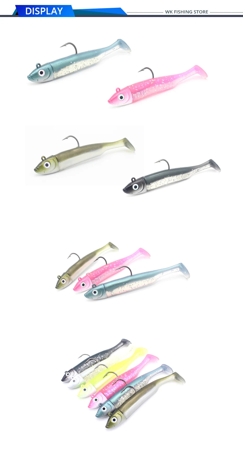 Inshore Paddle Tail Soft Lure and Jig Head Kit