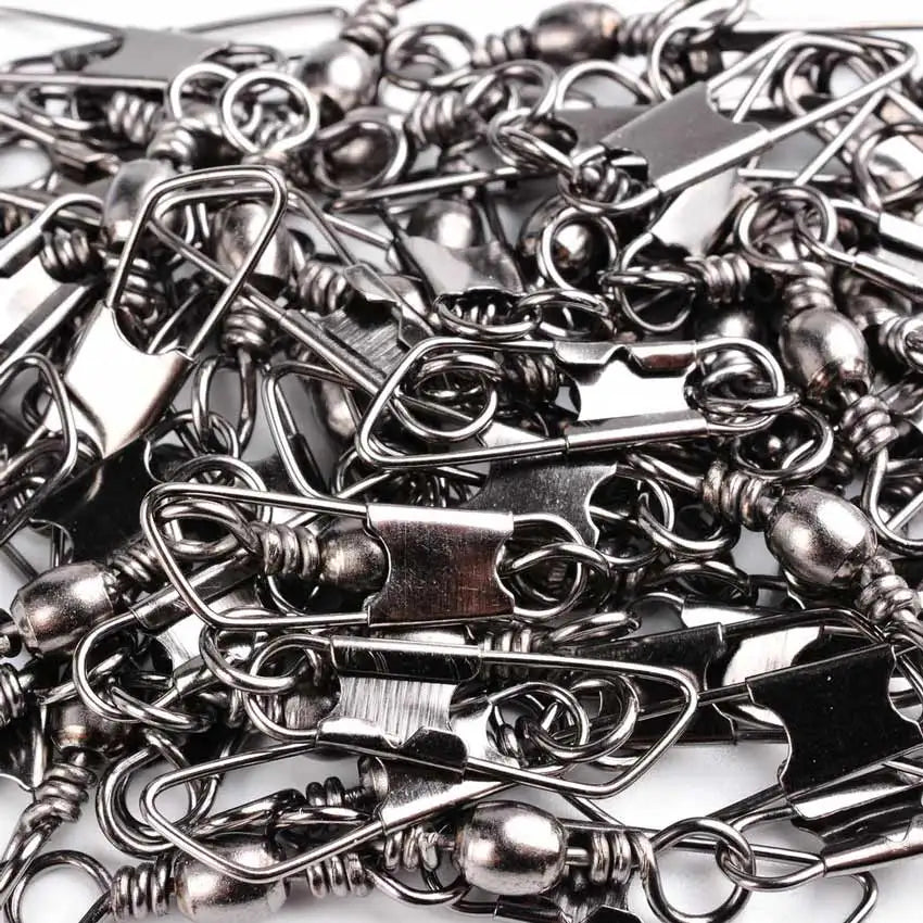 Brass Barrel Swivels with Interlock Snaps (50 Pack)