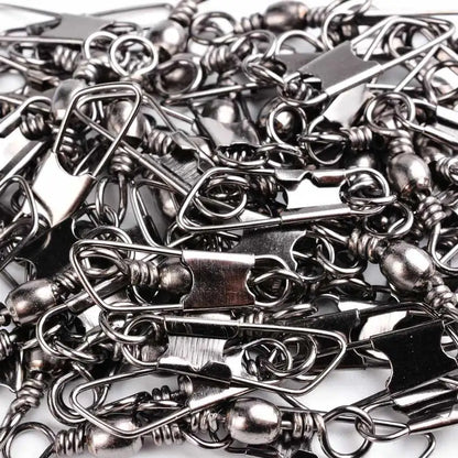 Brass Barrel Swivels with Interlock Snaps (50 Pack)