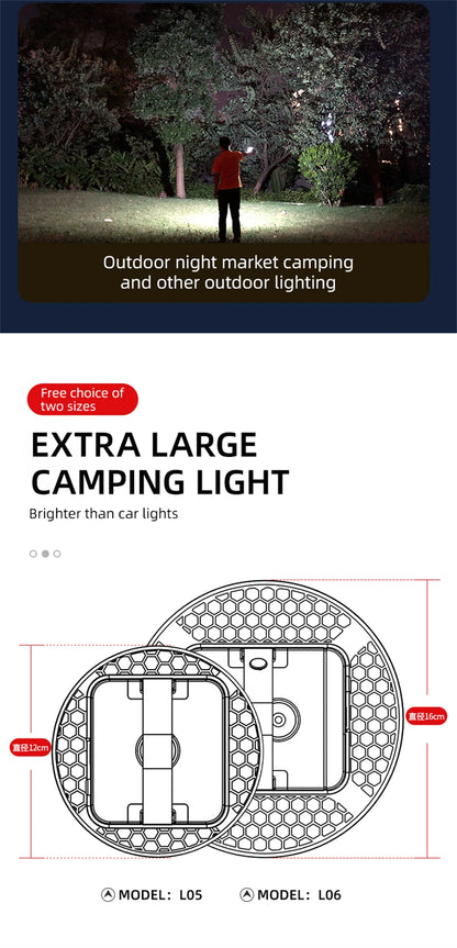 13500maH 60W Rechargeable LED Camping Lantern with Magnet Strong Light Portable Flashlights Tent Lights Work Repair Lighting