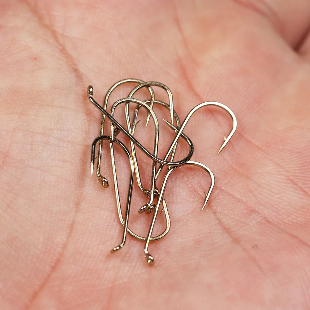 ICERIO 1X Long Shank Down Eye Hooks (100 Pack)