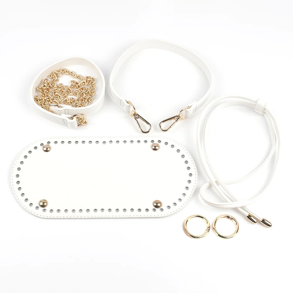 DIY Handmade Backpack Bag Accessories Leather Bag Bottom With Hardware Drawstring Bag Set Women Handbag Handle Shoulder Strap