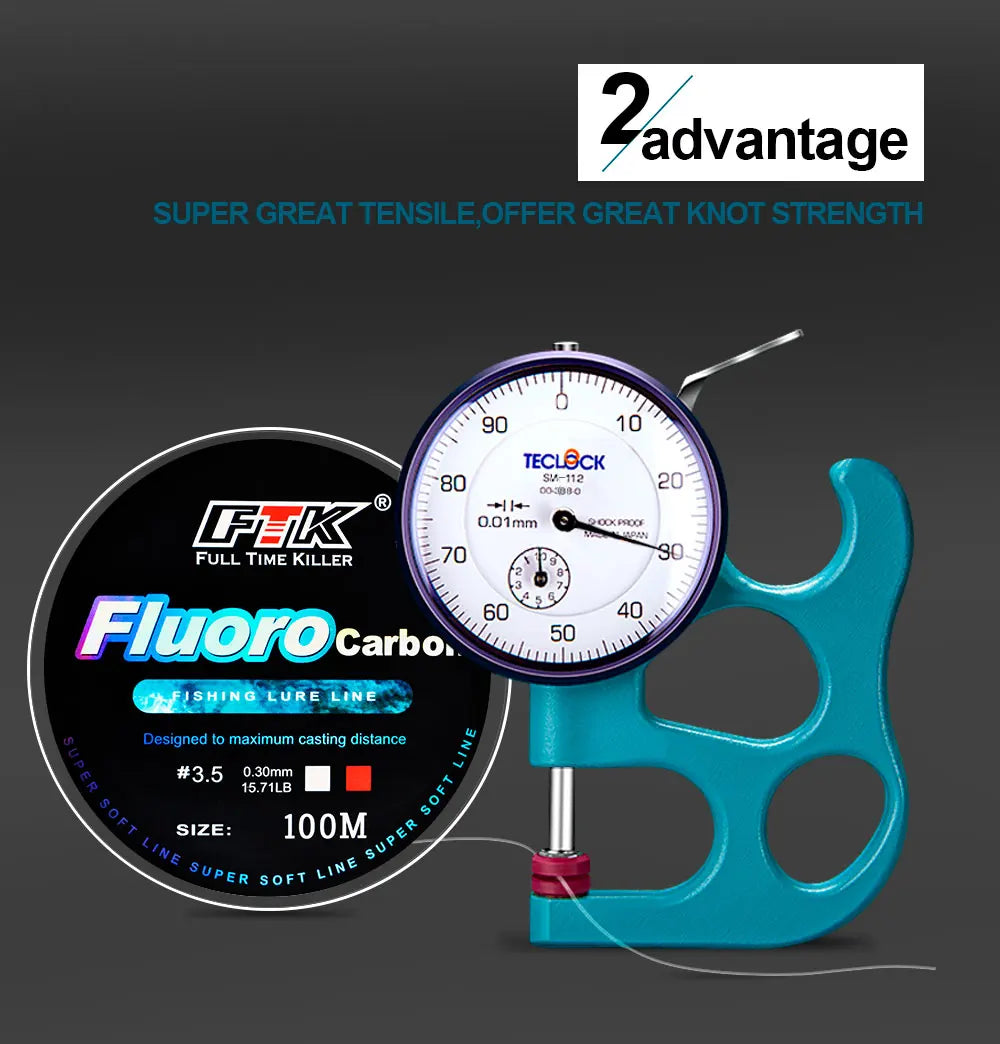 FTK Fluorocarbon Leader Line 100m