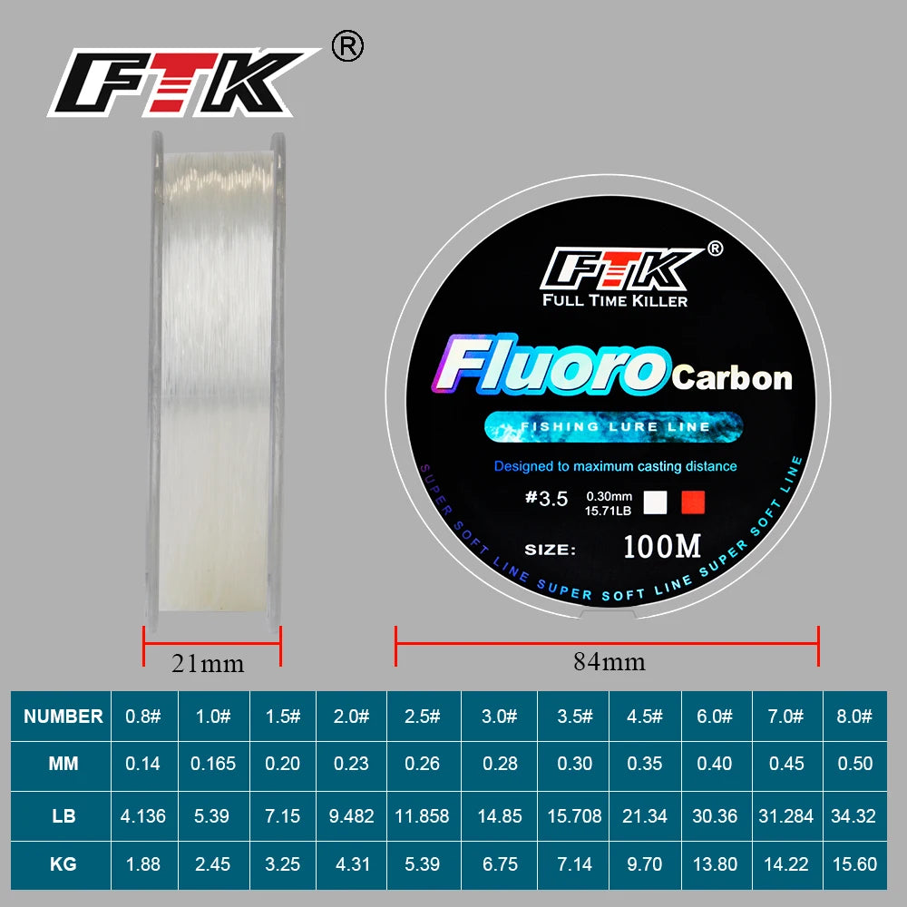 FTK Fluorocarbon Leader Line 100m