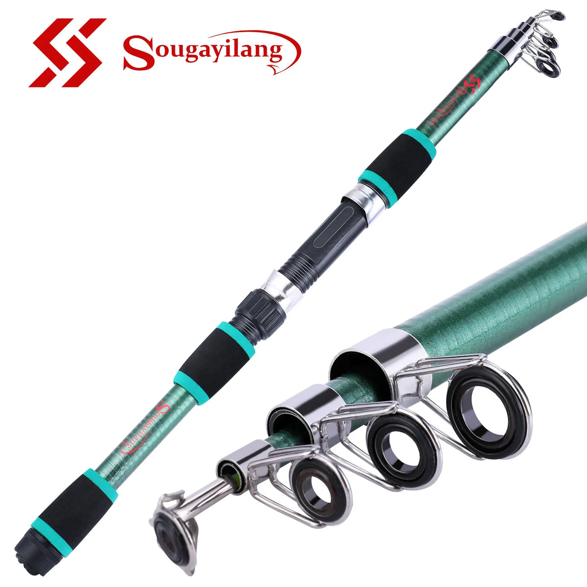 Sougayilang 2.1m-3.6m Spinning Fishing Rod Carbon Trout Carp Telescopic Fishing Pole Lure Fishing Rod Tackle