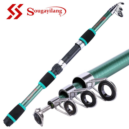 Sougayilang 2.1m-3.6m Spinning Fishing Rod Carbon Trout Carp Telescopic Fishing Pole Lure Fishing Rod Tackle