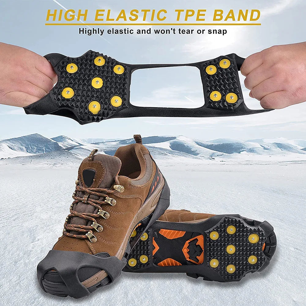 Ice Cleats for Shoes and Boots New 11 Teeth Snow Ice Grips Crampons for Men Women Kids Winter Climbing Anti Slip Shoes Cover