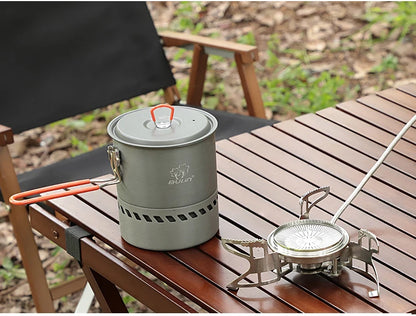 Bulin Outdoor Gas Stove Folding Cooking Furnace Camp Cookware Split Gas Furnace Stove for Camping Hiking Picnic with Pot