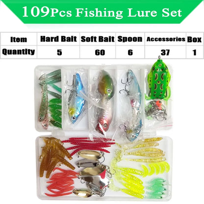 Soft and Hard Bait Lure Kit with Box