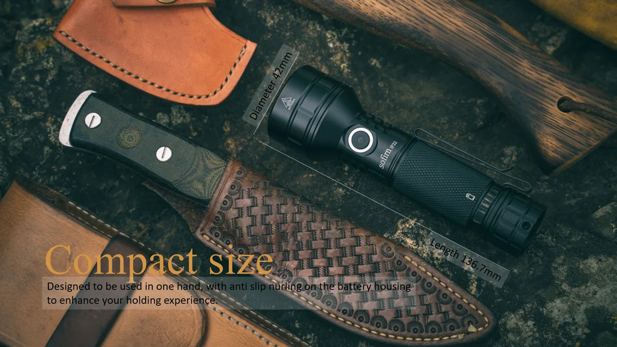 Sofirn IF22A 2100lm Flashlight 21700 Powerful Light SFT40 LED 680M Long Range USB C Rechargeable Charging  Throw Torch