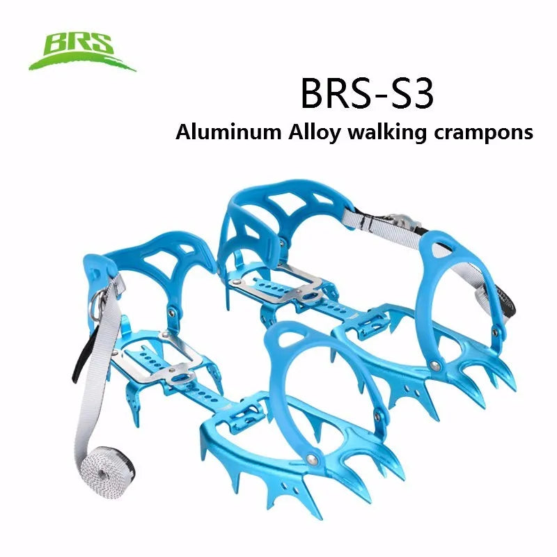 BRS 14 Teeth Claws Snow Crampons Walking Crampon Aluminium alloy Spike Ice Grippers Mountaineering Climbing Equipment BRS-S3