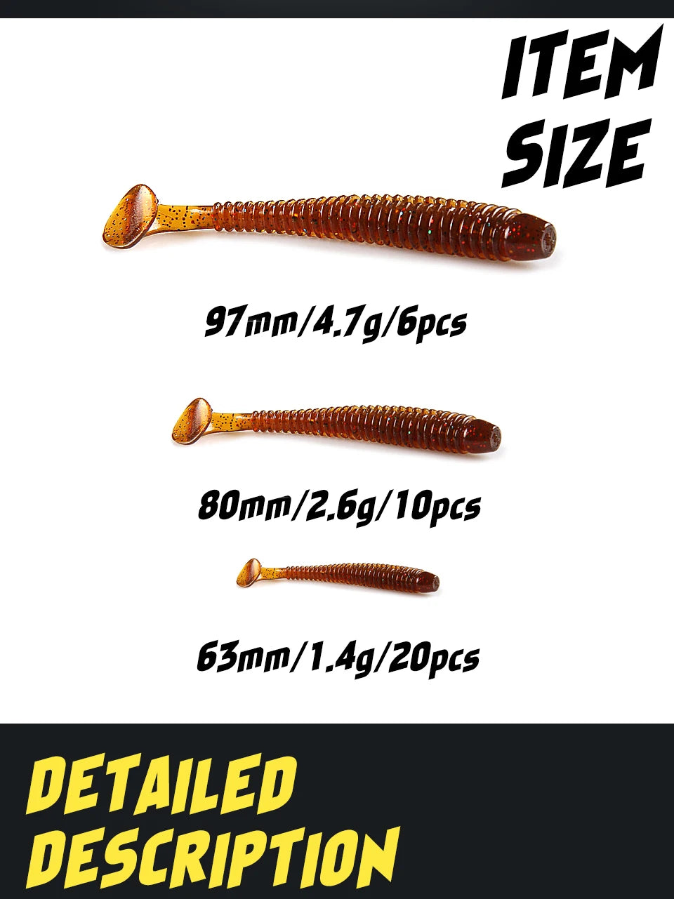 Supercontinent Swing Impact Ring Shad Fishing Lure 6pcs/10pcs/20pcs Artificial Pesca Leurre Souple Fishing Lures