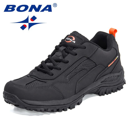 BONA New Designers Non-slip Wear-resistant Breathable Hiking Shoes Men Outdoor High-quality Jogging Walking Shoe Mansculino