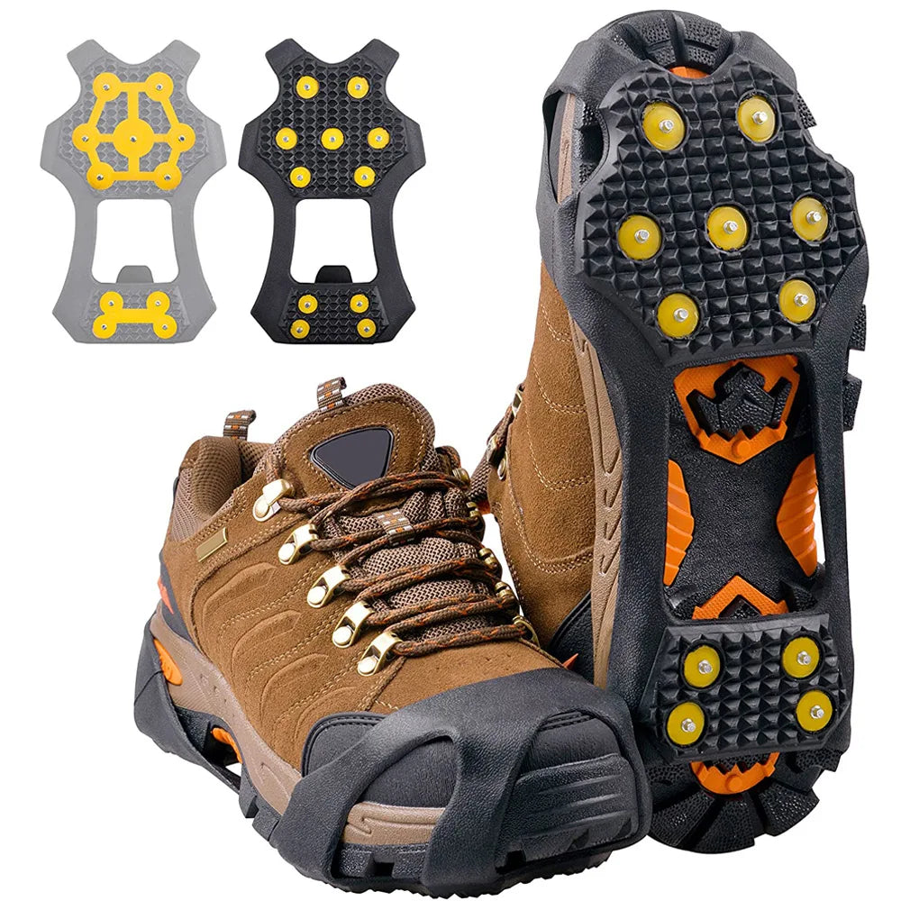 Ice Cleats for Shoes and Boots New 11 Teeth Snow Ice Grips Crampons for Men Women Kids Winter Climbing Anti Slip Shoes Cover