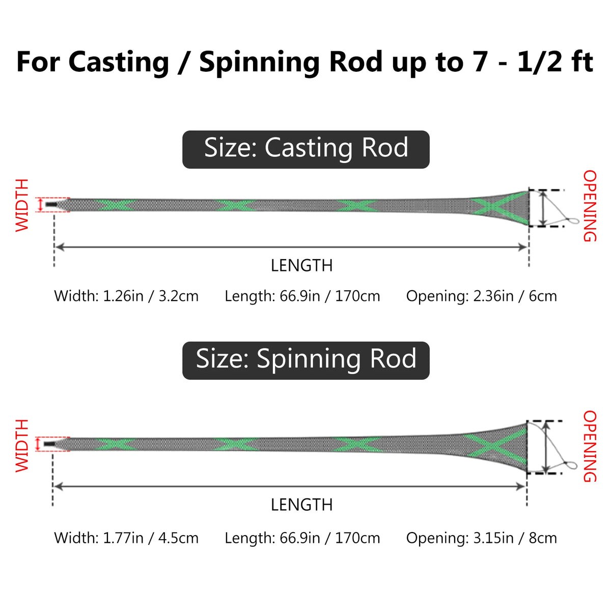 Bassdash Protective Fishing Rod Sleeves