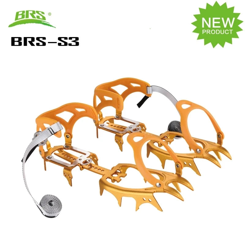 BRS 14 Teeth Claws Snow Crampons Walking Crampon Aluminium alloy Spike Ice Grippers Mountaineering Climbing Equipment BRS-S3