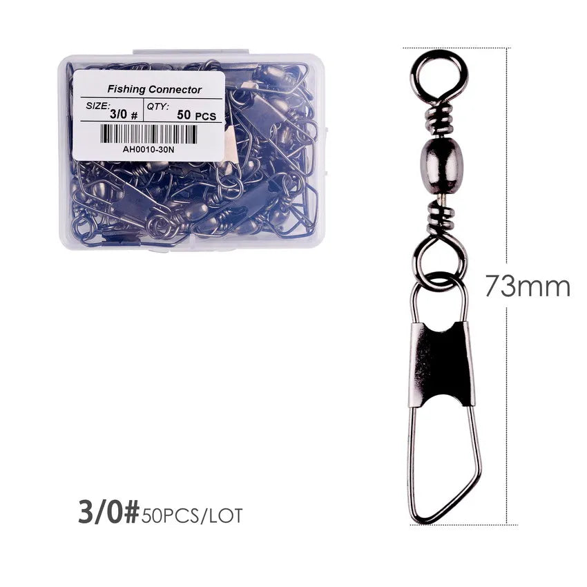 Brass Barrel Swivels with Interlock Snaps (50 Pack)