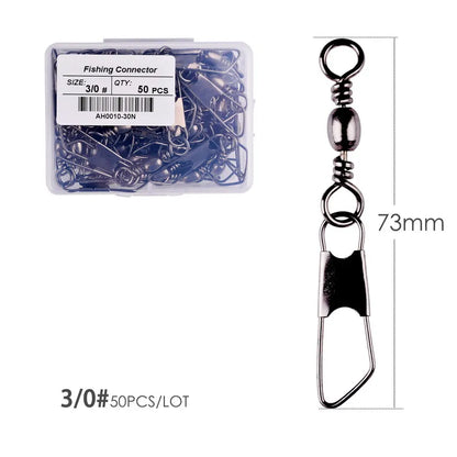 Brass Barrel Swivels with Interlock Snaps (50 Pack)