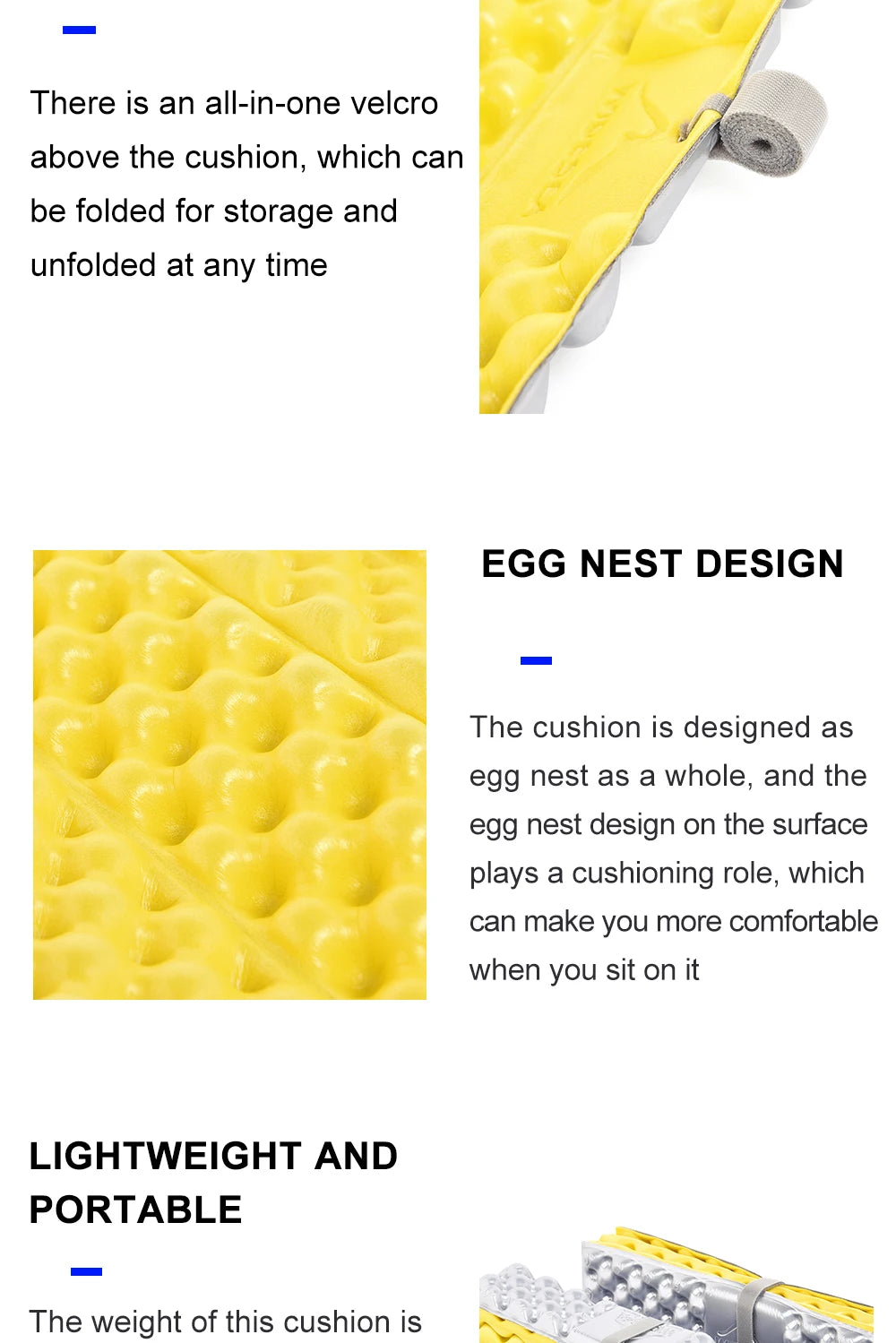 Widesea Outdoor Foldable Mat Seat Ultralight Camping Picnic Pad Waterproof XPE Foam Sitting Cushion Chair Hiking Tourist
