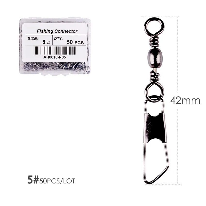 Brass Barrel Swivels with Interlock Snaps (50 Pack)